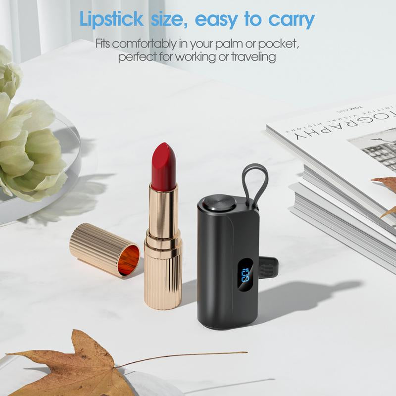 Portable Charger for Iphone,Mini Portable Charger Power Bank 5000Mah,Mini Cute Power Bank with Built-In Cables,Compact PD 5V/2.0A Fast Charging Battery Pack Compatible for Iphone 14/14 Plus/Pro Max/13/12/12 Mini/11/Xs/Xr/X/8/7/6/6S//Samsung/Huawei Andriod