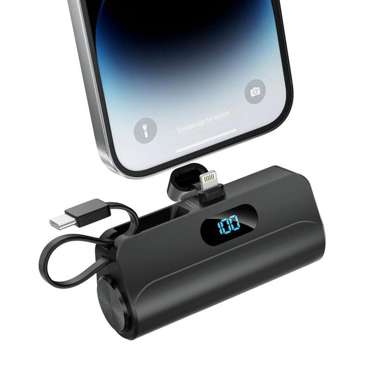 Portable Charger for Iphone,Mini Portable Charger Power Bank 5000Mah,Mini Cute Power Bank with Built-In Cables,Compact PD 5V/2.0A Fast Charging Battery Pack Compatible for Iphone 14/14 Plus/Pro Max/13/12/12 Mini/11/Xs/Xr/X/8/7/6/6S//Samsung/Huawei Andriod