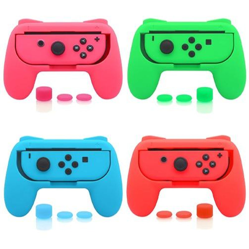 FASTSNAIL 4 Pack Grips Kit for Nintendo Switch Joy Con, Gaming Accessories for Nintendo Switch Joy Con Controller with 12 Thumb Grip, Game Peripherals Gaming Stuff
