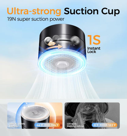 New-Magic JOHN 360° Magnetic Phone Holder Strong Magnetic Grip, Anti-Slip Base & Foldable Design for Car, Home & Travel
